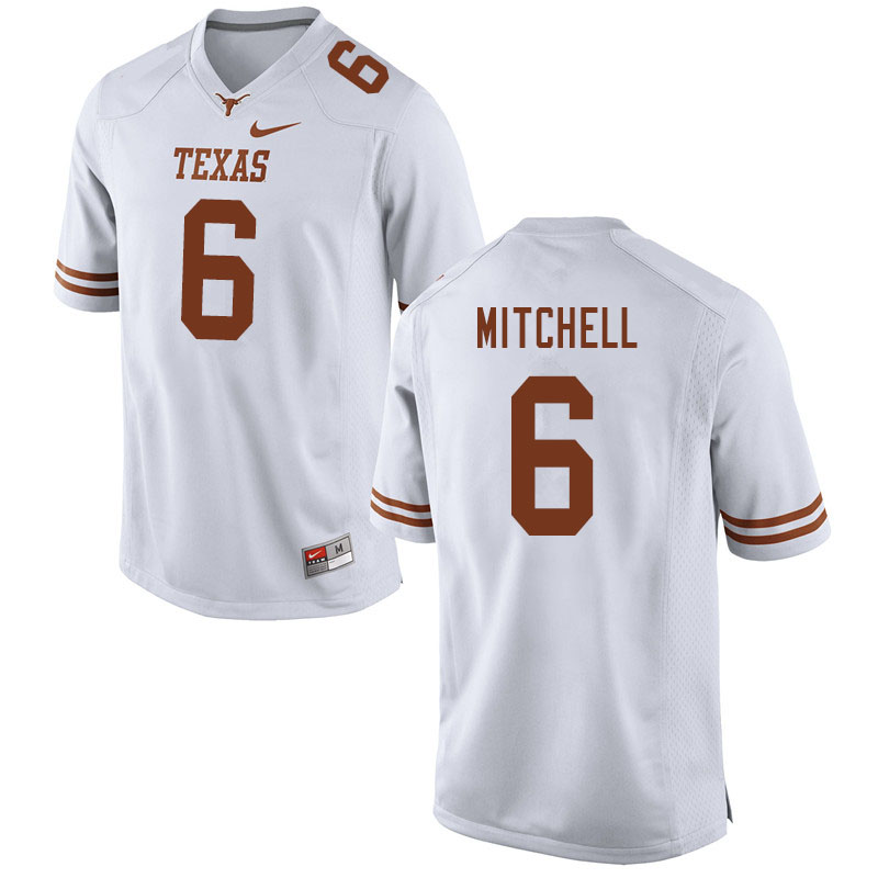 Men #6 Juwan Mitchell Texas Longhorns College Football Jerseys Sale-White